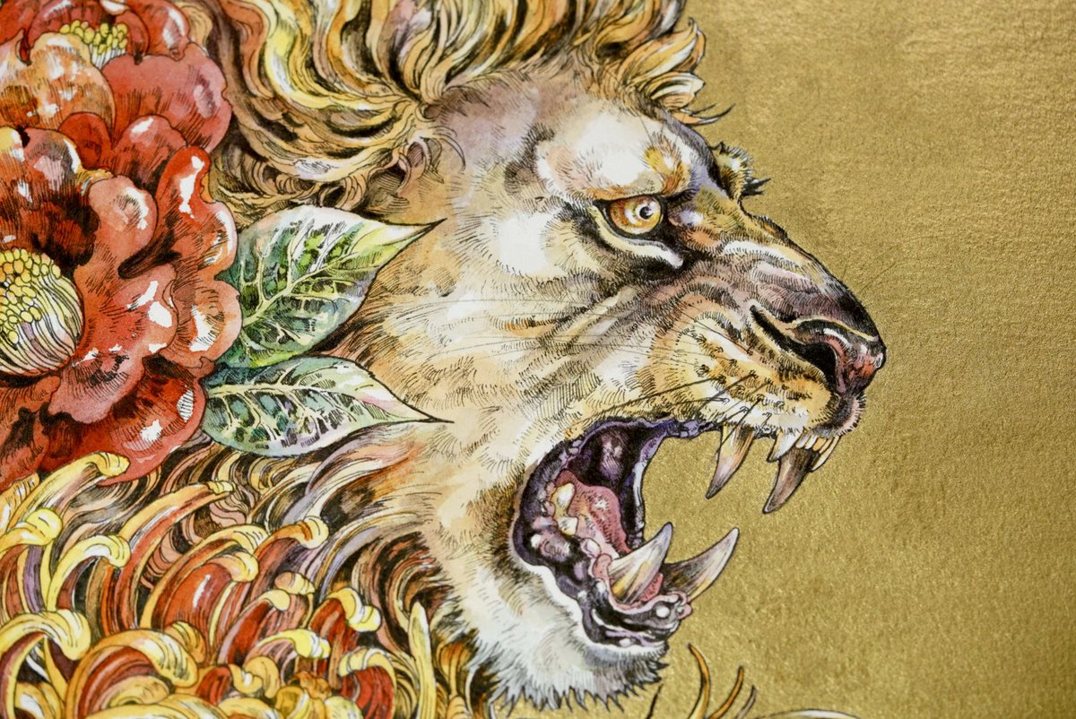 #世界ライオンの日
#WorldLionDay 

かっこいいライオン描いてます！
秋の個展もお楽しみに。
