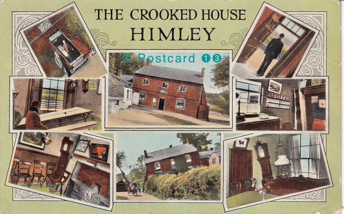 Sad to see the demise of this historical house and pub at Himley, featured on many old postcards over the years, these examples from 1904 to 1930, the arson fire and instant demolition a real tragedy 
Himley Crooked House and Pub (Post 1 of 2)

#crookedhouse
#himleyfire