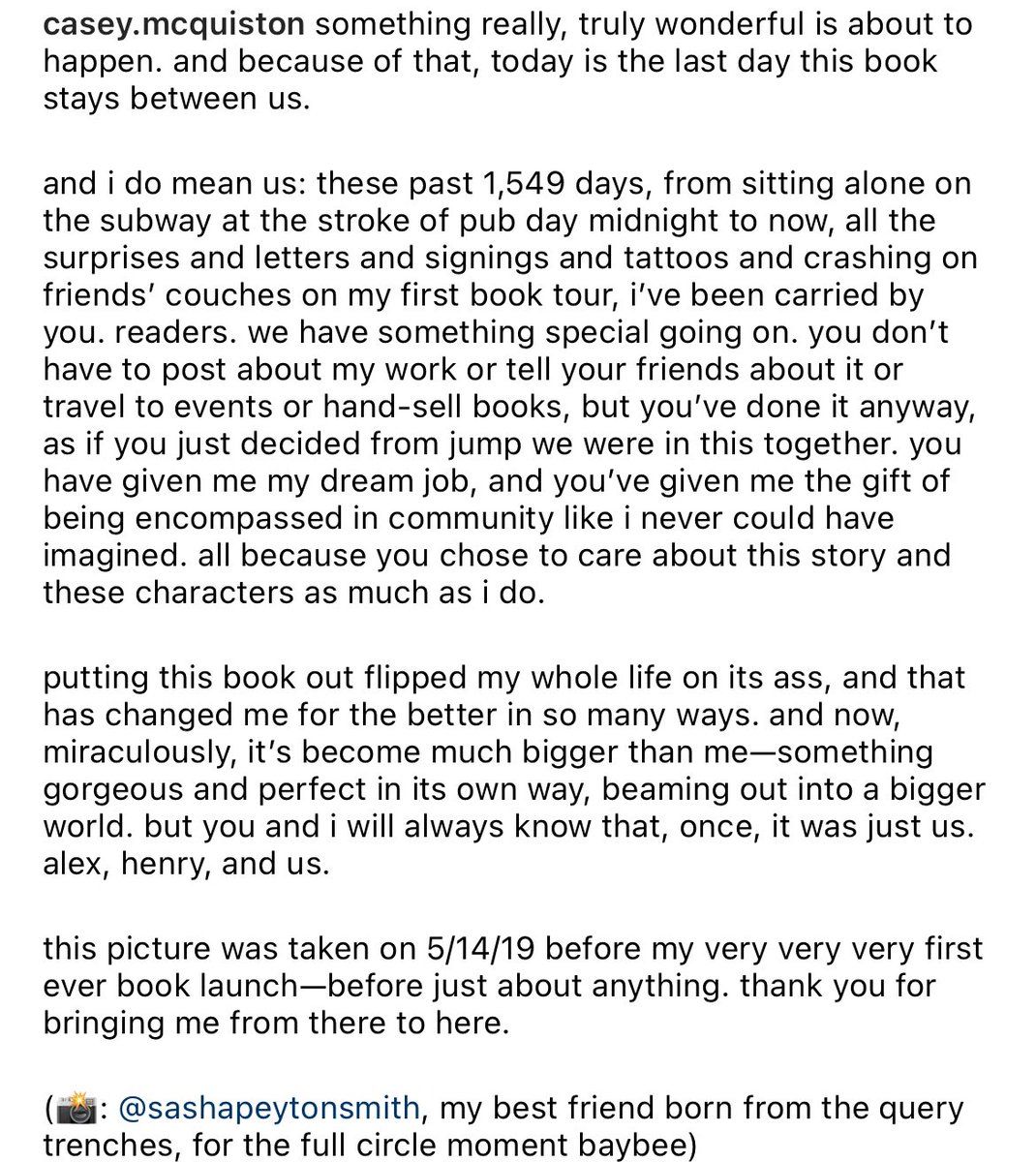 once, it was just us. alex, henry, and us.