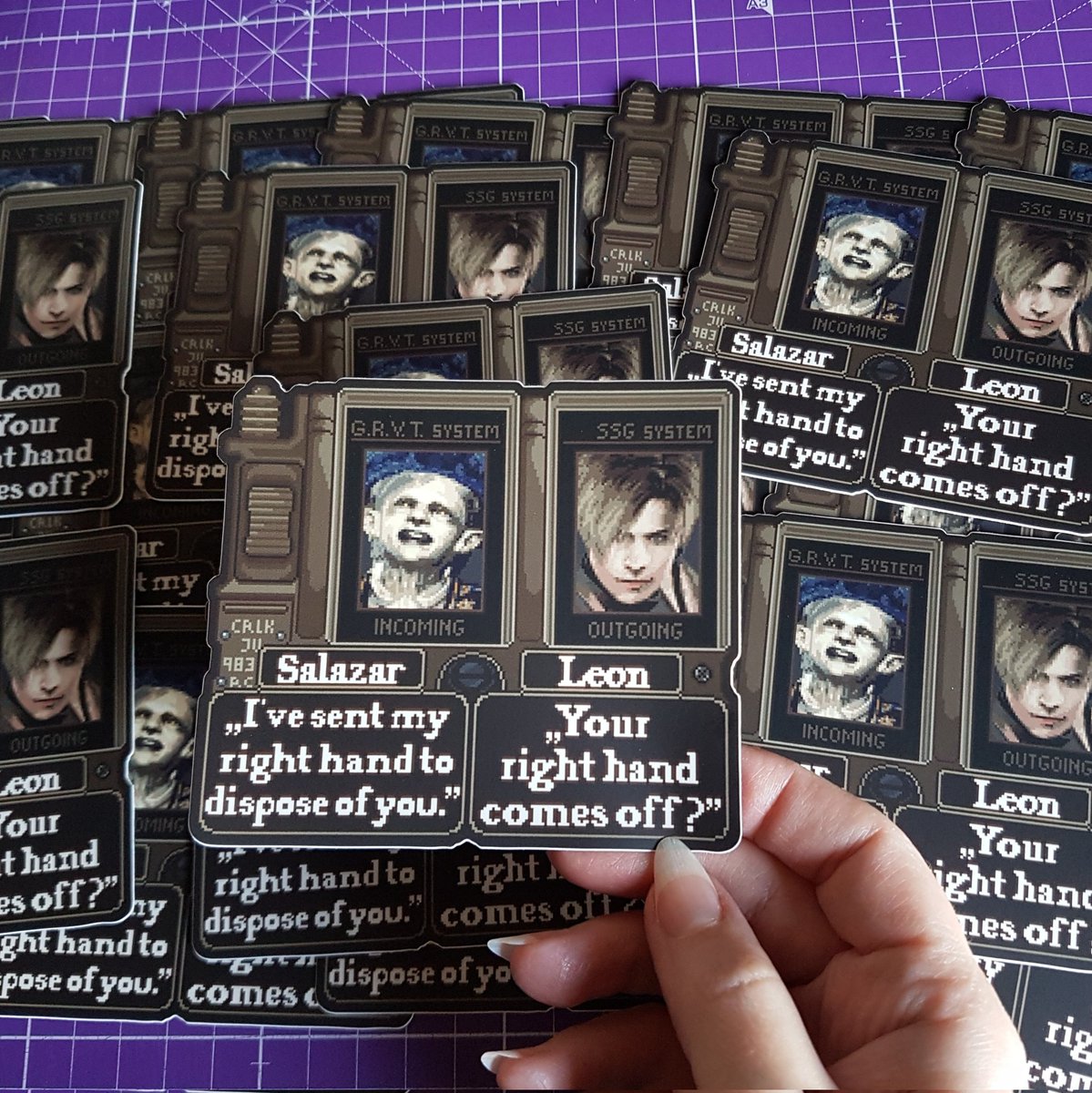 AlleenasPixels's tweet photo. I actually made this Pixel Art as a joke back then and now, it's selling like sliced bread. ๐
Stocked up on Stickers...
#residendevil #LeonKennedy https://t.co/zvJRvvOXaj