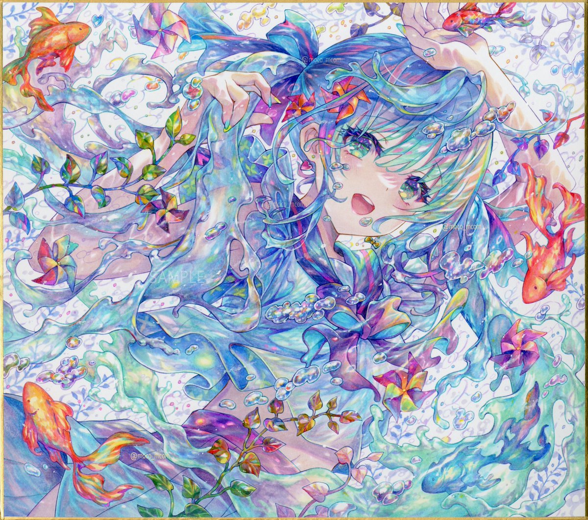 手描きイラスト 絵画 ドローイング 水彩画 美人画 和服 装