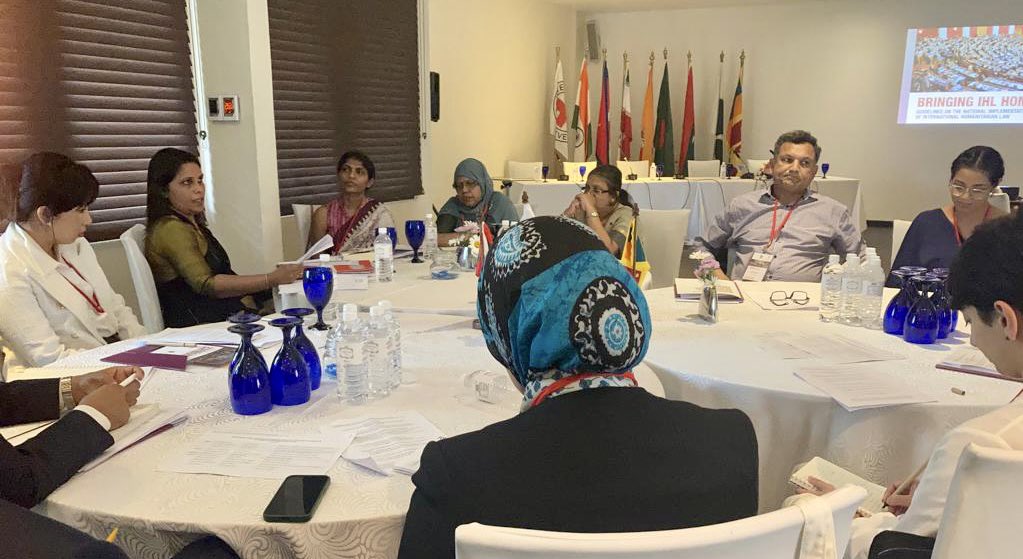 G_Dvaladze's tweet photo. At the 2023 South Asia Regional IHL Conference the delegates from 🇧🇩🇧🇹🇮🇳🇮🇷🇲🇻🇳🇵🇵🇰🇱🇰 discuss their progress in "Bringing IHL Home", and share experiences in incorporating IHL in their legislation and military practice https://t.co/wFH3yaTOvt