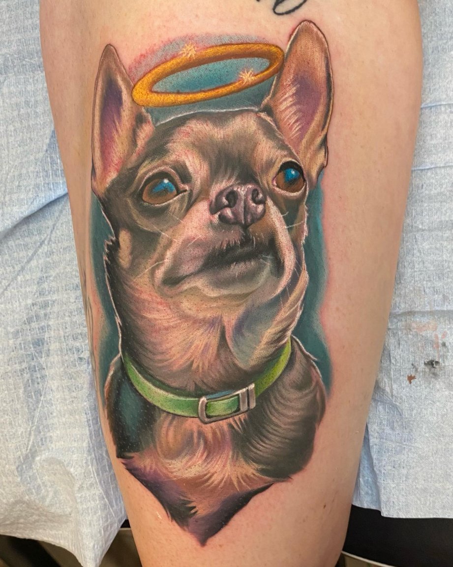 MadisonInkTat's tweet photo. Hey hey, if y’all were wondering, I still love tattooing your pets. Psyched I got to do this rad tattoo before I left for a short vacation. https://t.co/MTO14yLxcl