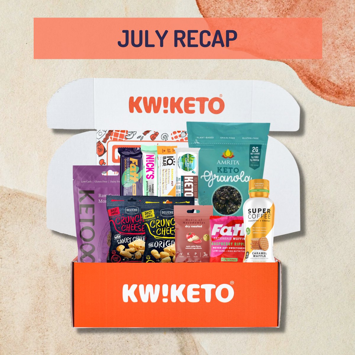 kwiketo's tweet photo. 👉 The Keto  Collection for our monthly subscription boxes (Premium, Original &amp;  Extra-20) in August was filled with a range of low-carb snacks &amp; other Keto essentials from all around the world. #ketodiet #keto #healthylifestyle #HealthyEating #healthychoices #snacks #kwiketo https://t.co/FFQdgyM6sc