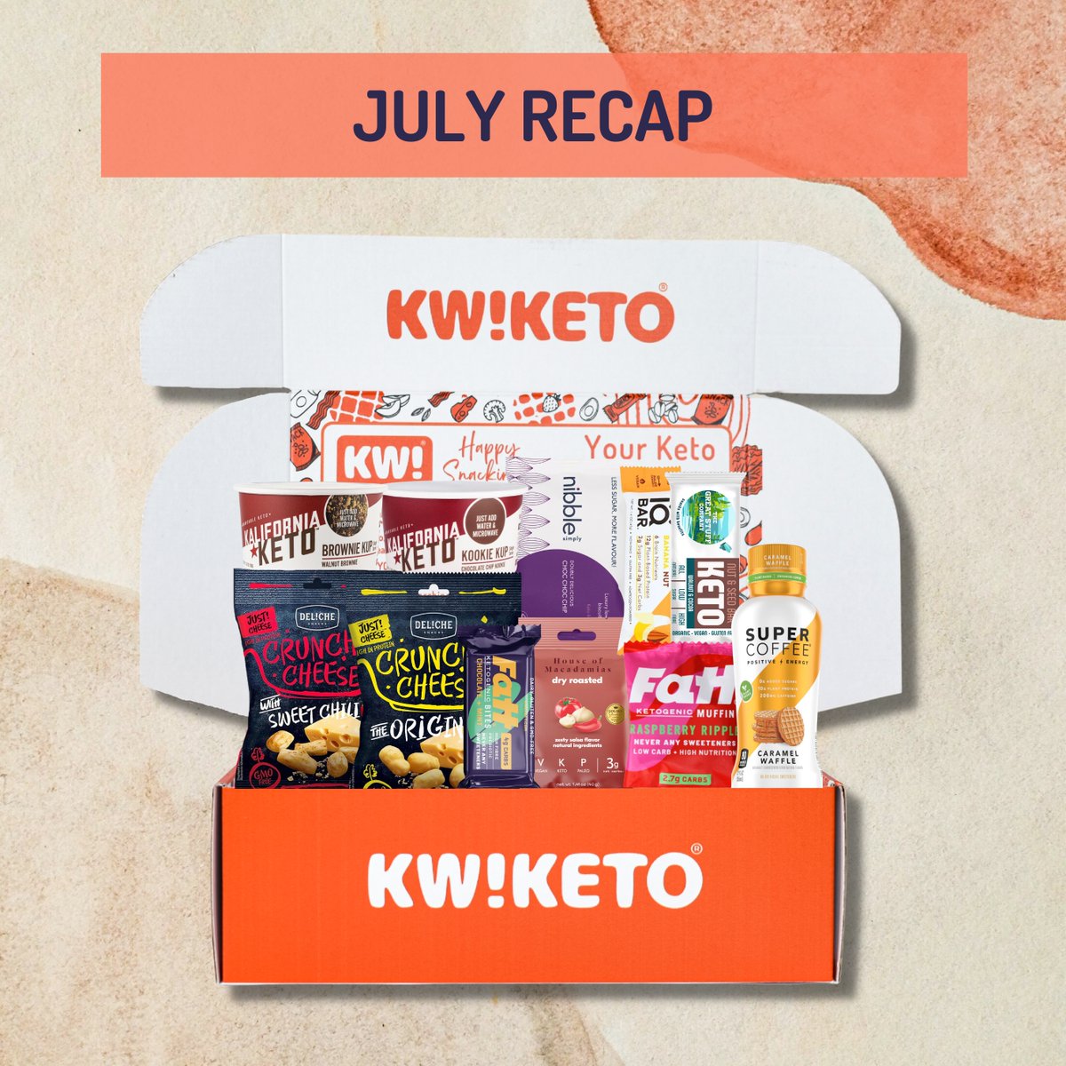 kwiketo's tweet photo. 👉 The Keto  Collection for our monthly subscription boxes (Premium, Original &amp;  Extra-20) in August was filled with a range of low-carb snacks &amp; other Keto essentials from all around the world. #ketodiet #keto #healthylifestyle #HealthyEating #healthychoices #snacks #kwiketo https://t.co/FFQdgyM6sc