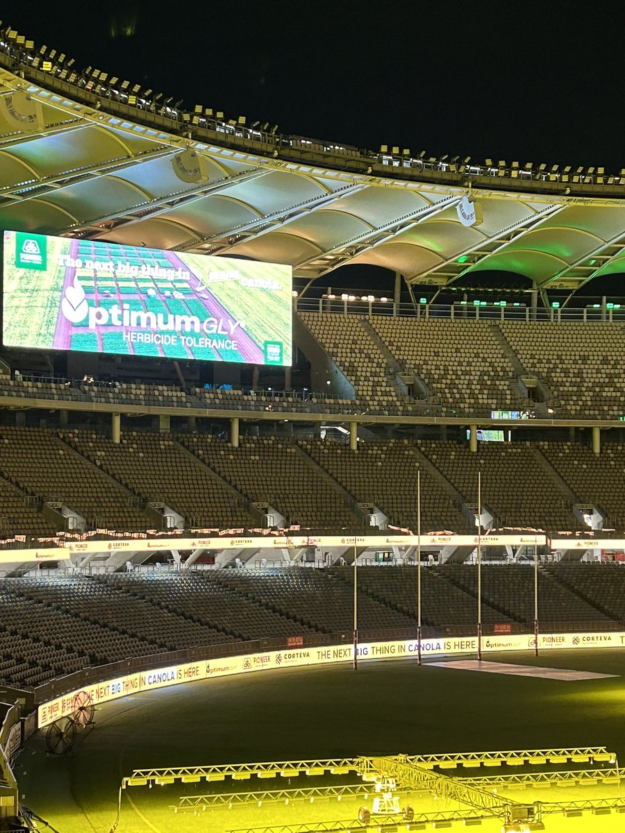 TfLovell's tweet photo. Pioneer Optimum Gly launch at Optus Stadium . Great to have Brad Hogg along as a guest speaker.  Great product coming to market, has been a long time coming, good to have it available. @pioneerseedsau #optimumgly #pioneercanola https://t.co/jW0mhVtCHl