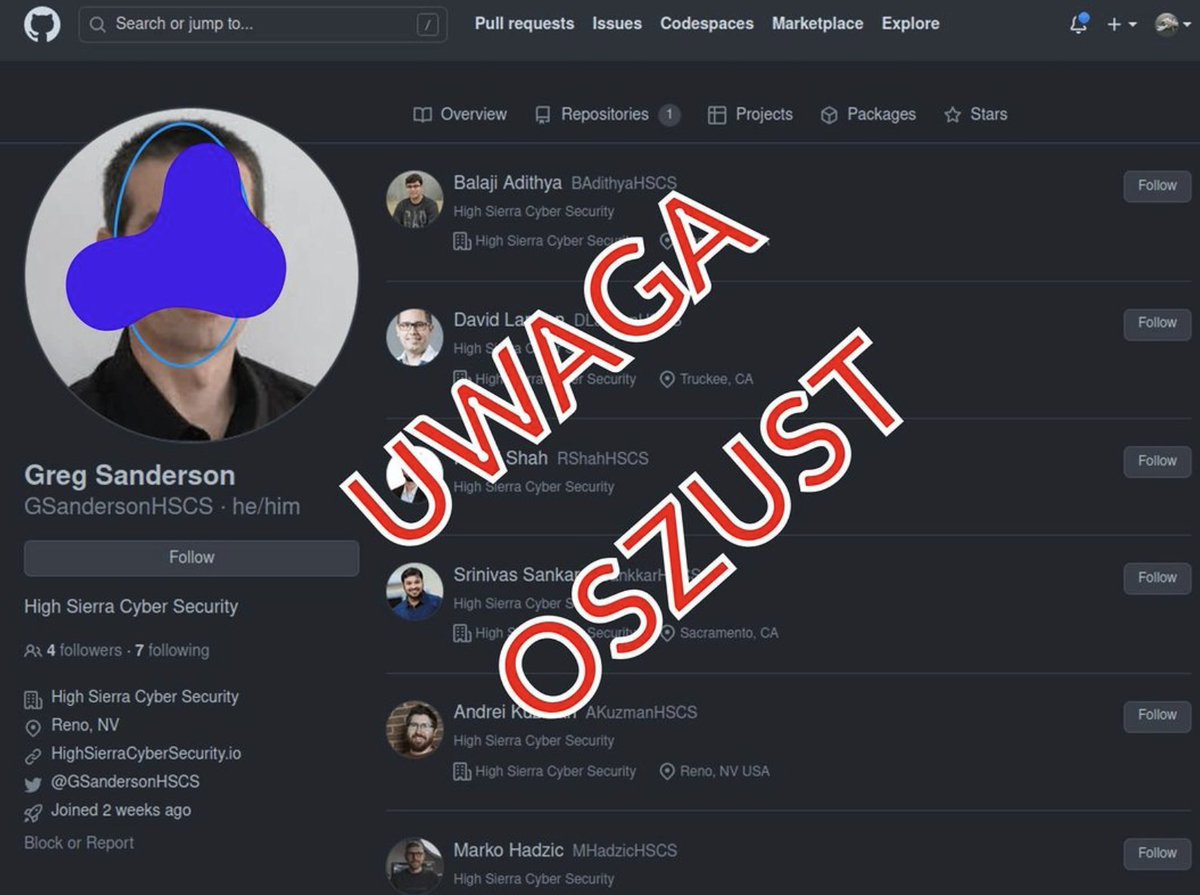 Interesujesz się cyberbezpieczeństwem? Uważaj na fałszywe konta na GitHubie: niebezpiecznik.pl/post/interesuj… Atakujący na celownik wzięli sobie tym razem bardziej zaawansowanych użytkowników. Bo ich też da się podejść. Tylko trzeba to zrobić troszkę inaczej...