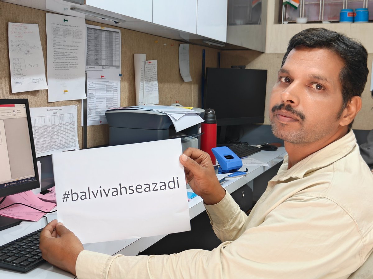 ShrushtiSeva's tweet photo. @BalVivahSeAzadi 
"Dedicated to a brighter tomorrow!🌟Shrushti Seva Samiti HQ unites against child marriage. Every child deserves a joyful childhood and a promising future. Let's protect their rights together"
#BalVivahSeAzadi #childmarriagefreeindia #FreedomNow #EndChildMarriage https://t.co/YzAFWA1dUs