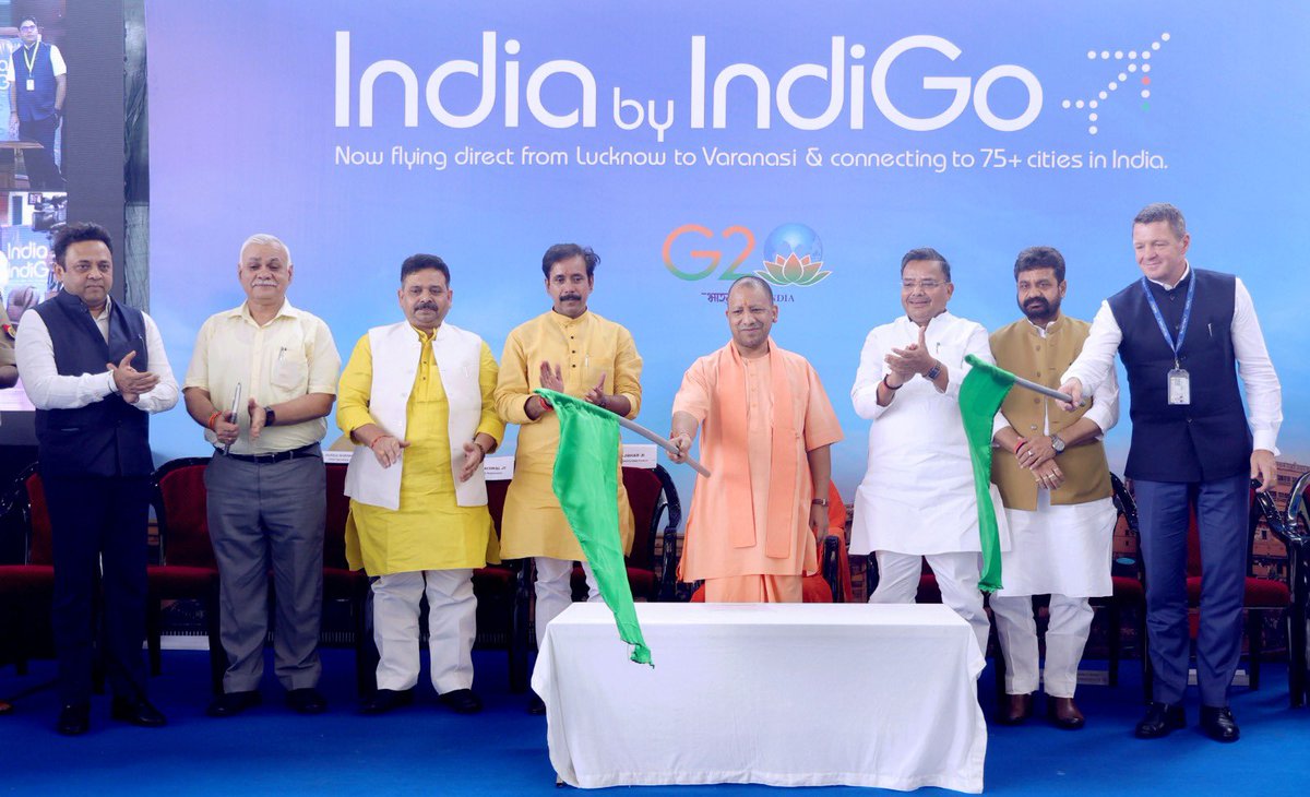 Indigo’s inaugural flight from Lucknow to Varanasi was flagged off today by the Hon’ble Chief Minister @myogiadityanath Ji. The fulfilment of a long standing demand of the people of Lucknow & Varanasi …..