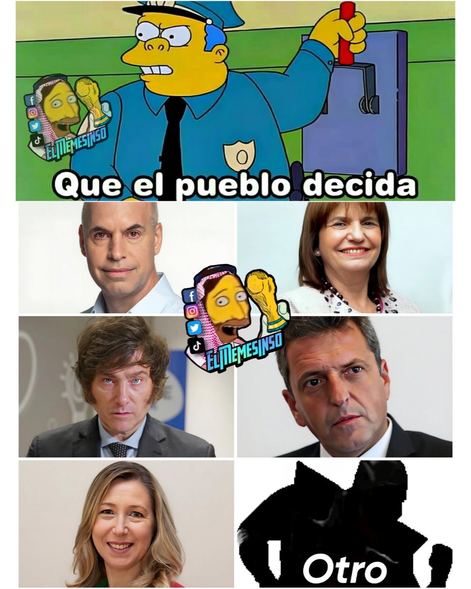 losinsouh's tweet photo. Kjj a kien votan el Domingo? #elecciones2023 #elecciones 
.
.
.
#eleccionesargentina #milei #massa #myriambregman #larreta #bullrich #cfk #Macri https://t.co/98FJuKMYVS