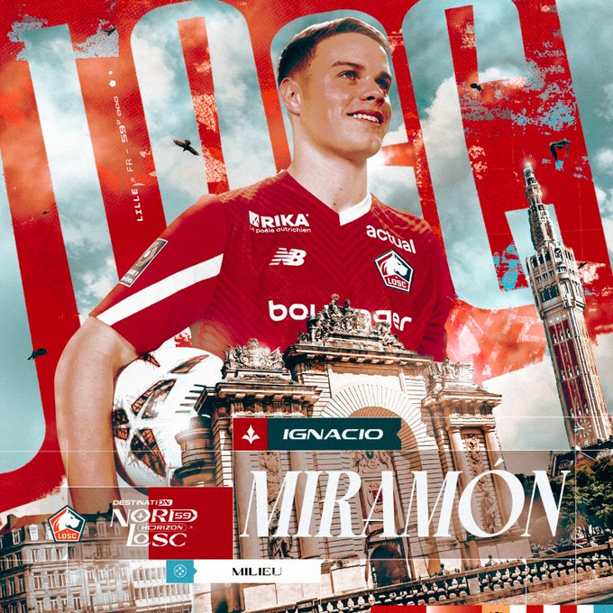 Ignacio Miramón is a Lille player! 🆕

LOSC is pleased to announce the signing of the promising Argentinian midfielder (20 years old) from
<a href="/gimnasiaoficial/">Club de Gimnasia y Esgrima La Plata</a> for the next 5 seasons 📝

The Argentina U20 international is tied to LOSC until 2028 🇦🇷
