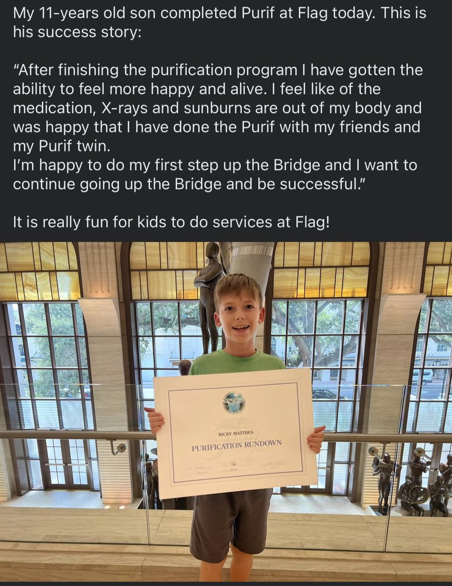 CensorIsTrash's tweet image. Yet another #ChildAbuse 🚨 11yrs old and finished the sauna of death just in time for #Scientology school to start. Why isn’t anyone doing something about this #Cult harming children @FBI