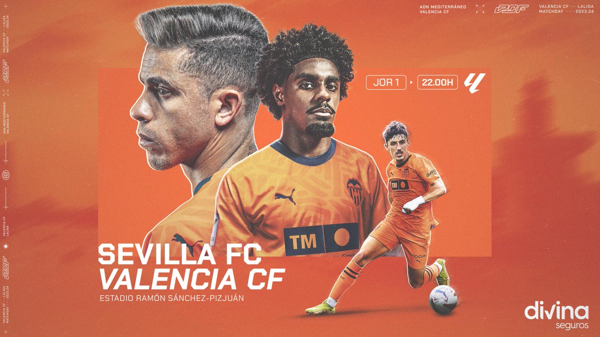 valenciacf's tweet photo. ⚽️ DÍA DE PARTIDO ⚽

🆚 @SevillaFC
🏟️ Estadio Ramón Sánchez Pizjuán
⌚️ 22:00 horas
📻 92.6 FM (Valencia)
💻 https://t.co/XfwPcCuyKs
📺 @DAZN_ES 

 #ADNVCF 🦇 #SevillaValencia https://t.co/aCq0CU5ccK