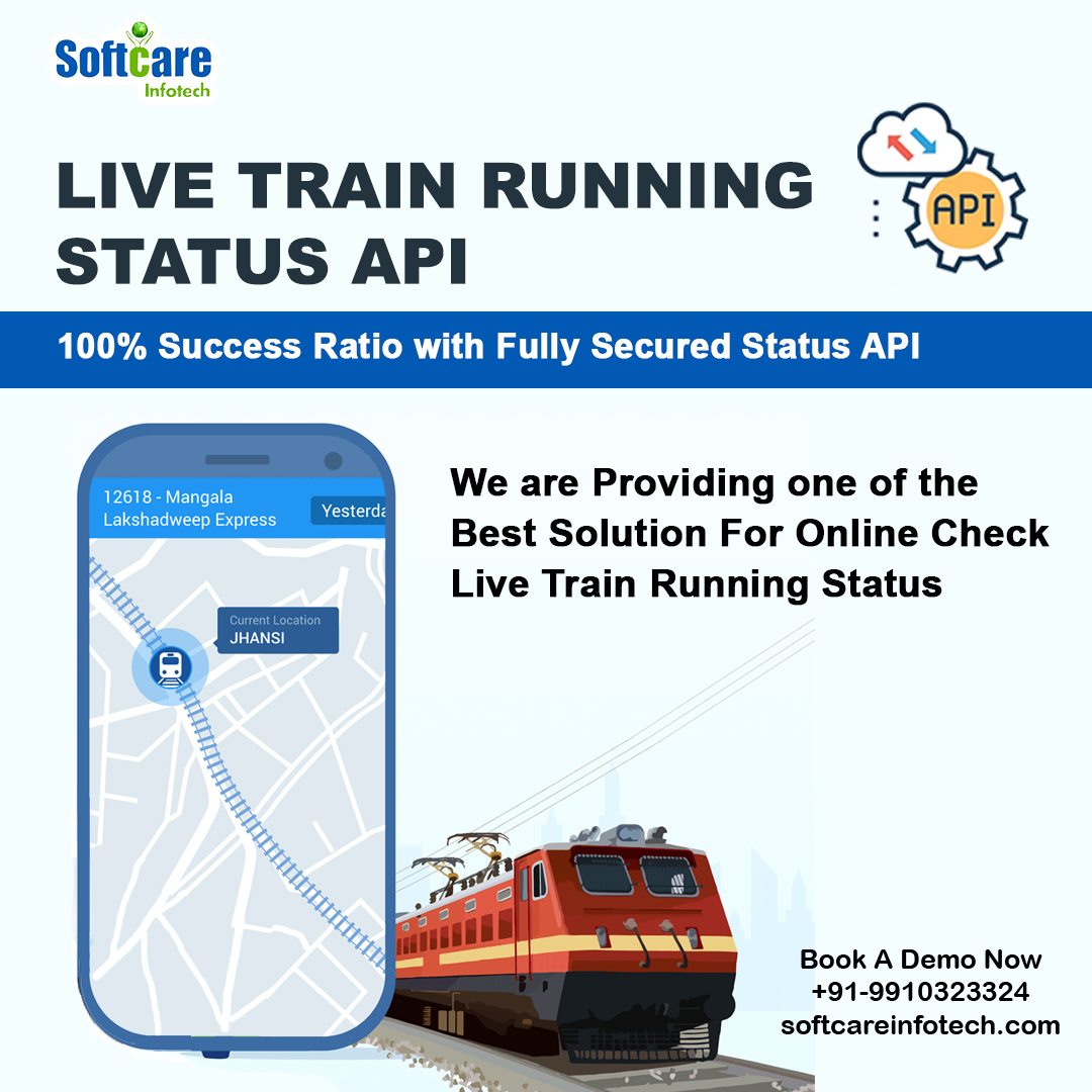 softcareinfotec's tweet image. Softcare Infotech offers highly secured, fast, reliable Live Train Running Status API that Boost Your Travel Business Success.
For Free Demo Call -+91-9910323324
Book API here- buff.ly/3i0LXMC
#livetraining #livetrainrunningstatus #trainstatusapi #LiveTrain
