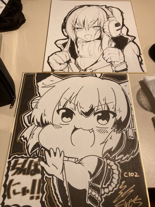 ぽにゃぽに!まだら味とモブおじ帝国で持っていく色紙の一枚です☺️ 