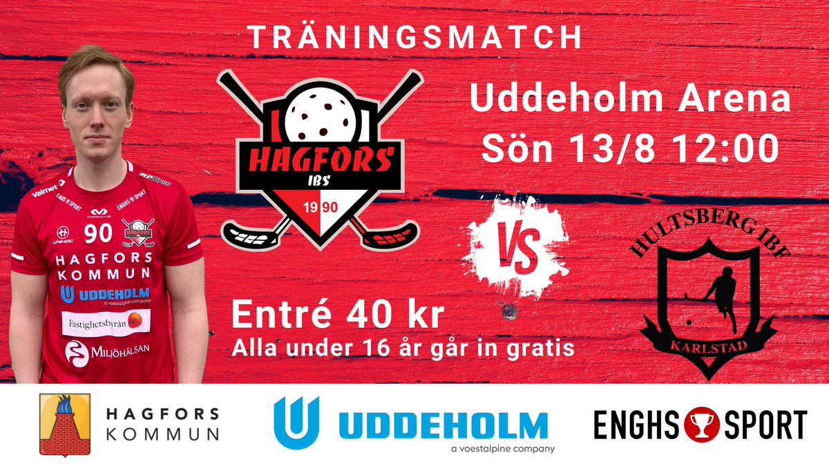 Äntligen kan vi varmt välkomna er till Uddeholm Arena igen! 🥳

Nu på söndag tar A-laget emot Hultsberg IBF i säsongens första träningsmatch.

Matchen börjar kl 12:00 och kommer även sändas på innebandy.tv. 

Varmt välkomna!

#hibs #innebandy 🔴⚪️⚫️