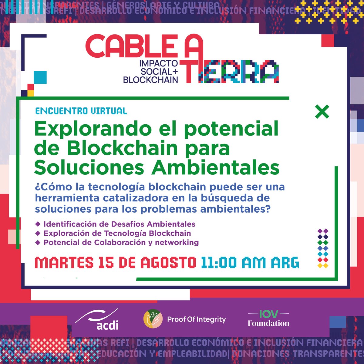 ACDIargentina's tweet photo. 🤗 El próximo martes los esperamos en el encuentro virtual: Explorando el Potencial de Blockchain para Soluciones Ambientales.  junto a #IOVLabs y @proof_integrity 

🗓️Martes, 15 de agosto 🕚 11:00 hs (Arg)
➡️https://t.co/NpkWx9Wy1O https://t.co/27nJGzz0r3