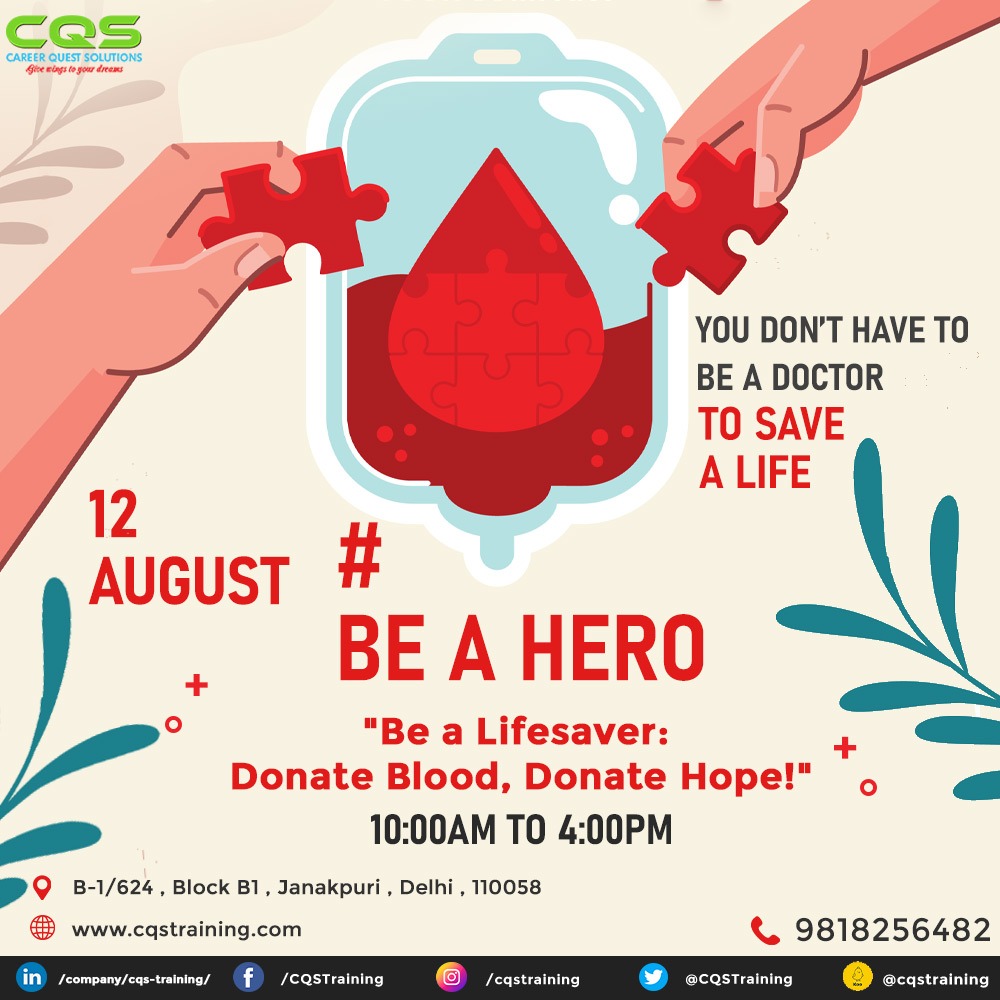 #DonateBloodSaveLives #BeAHero #CQSBloodDonationCamp #CQSTraining #CommunityService #BloodDonation #DonateBlood #HealthierCommunity #BloodDonorsNeeded #SaveALife #BloodDonationEvent #CQSInstitute #CaringHearts #BeTheChange #BloodDonationDrive #BeTheHero #JoinUs #GiveBack