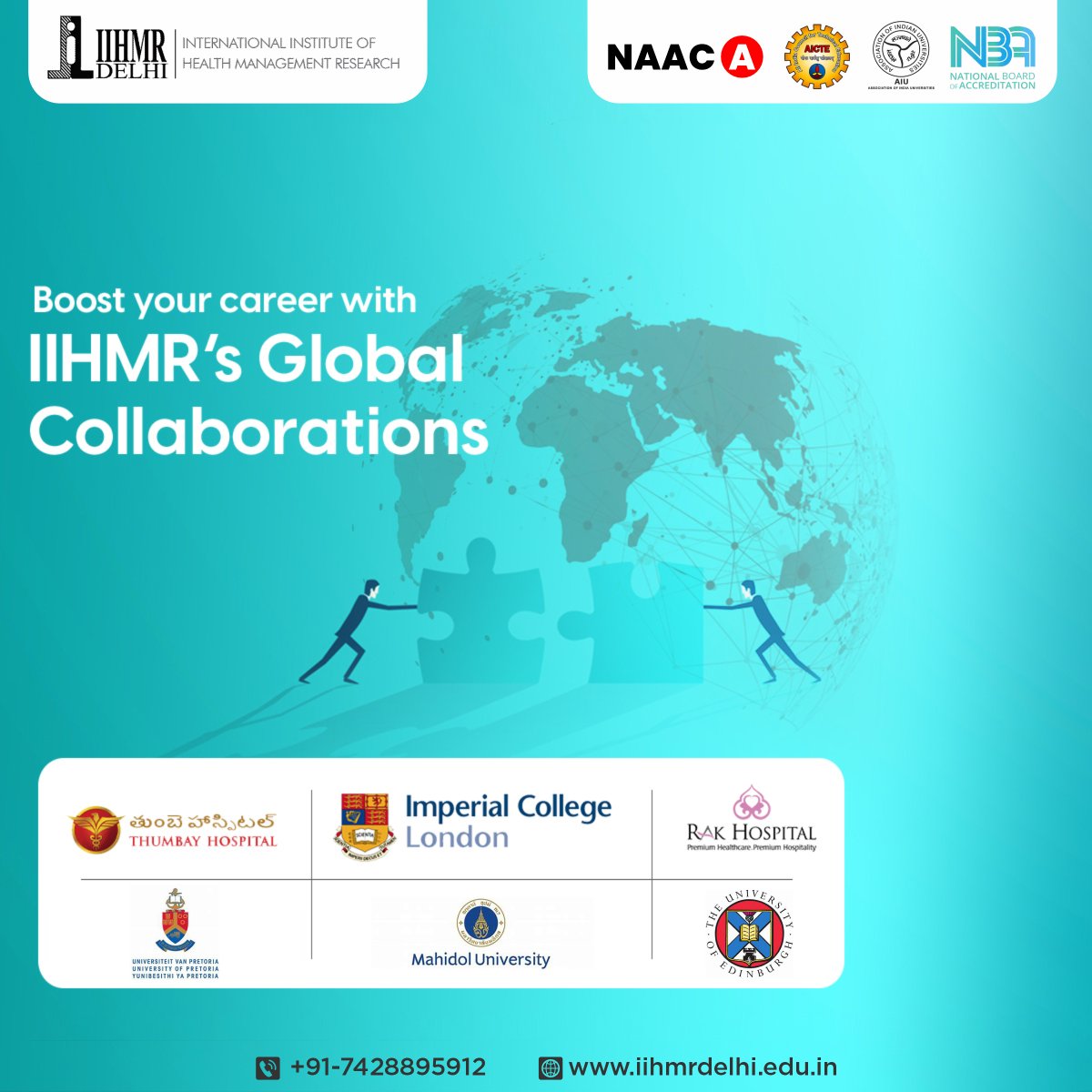 Unleash your passion for healthcare and join us as we collaborate with some of the biggest names in the industry.

For more information:
Website: bit.ly/IIHMR2023
Call: +91-7428895912

#IIHMR #iihmrdelhi #collaborations #ThumbayHospital #ImperialCollege #RAKHospital #EDII