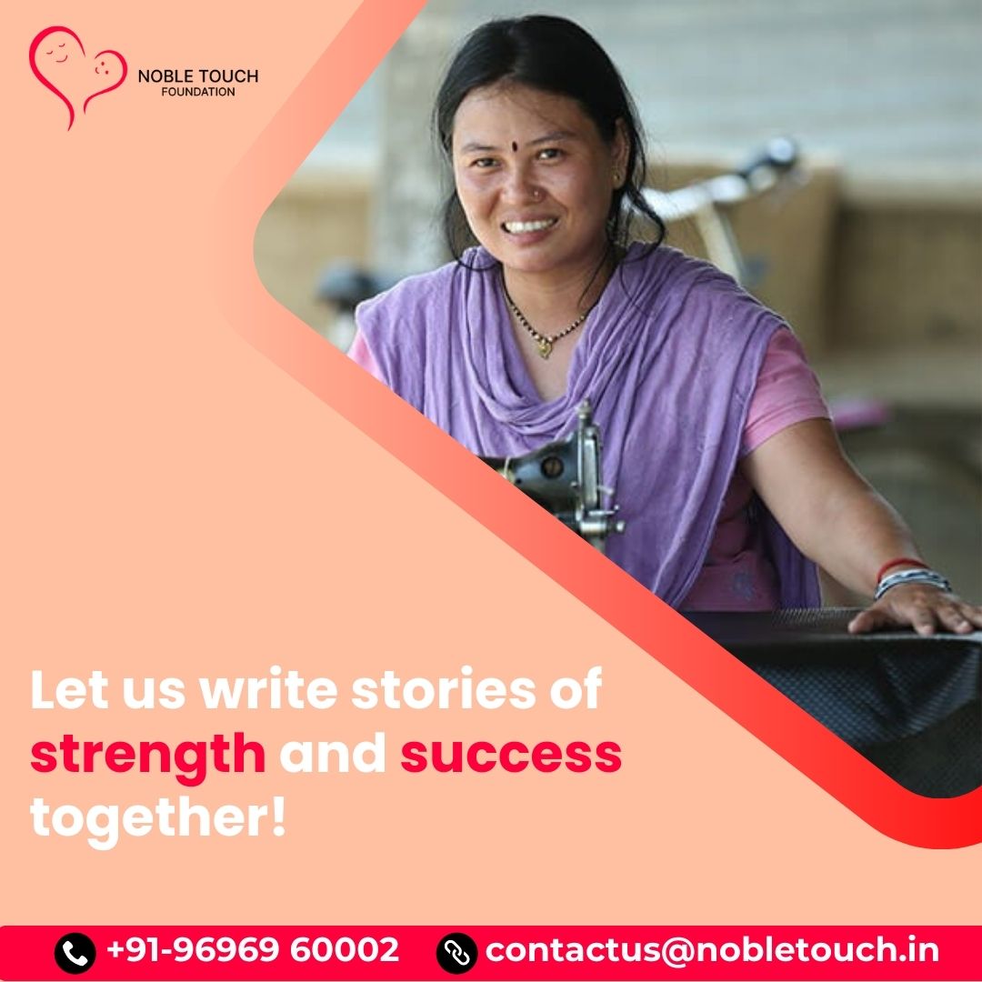 Empowerment initiates a positive rippling effect! 
Your support can motivate thousands of women to overcome barriers and realize their full potential. 

#EmpowerWomen #DonateForChange #NobleTouchFoundation #InspireSuccess #SupportUnderprivilegedWomen #BreakingBarriersTogether