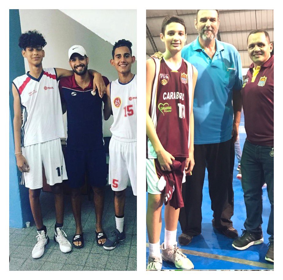 En esta gráfica aparecen Luis Carrillo @carrilloluis14 Fabrizio Pugliati y Enrique Medina todos ellos formados en Carabobo, representaron al Edo y ganaron Campeonatos Nacionales. Ahora con la Selección de mayores. #CaraboboTierradeCampeones @ABCbaloncesto @FVBbasketball