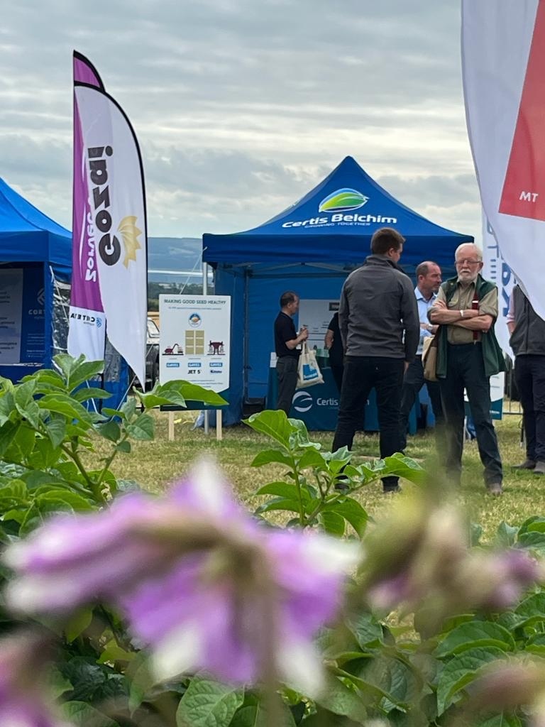 certis_belchim's tweet photo. What a fantastic day weโre having at #PotatoesinPractice 23 talking to growers about our tuber portfolio with a focus on tuber blight control and desiccation. #PIP23 https://t.co/iRJ0TNigqO