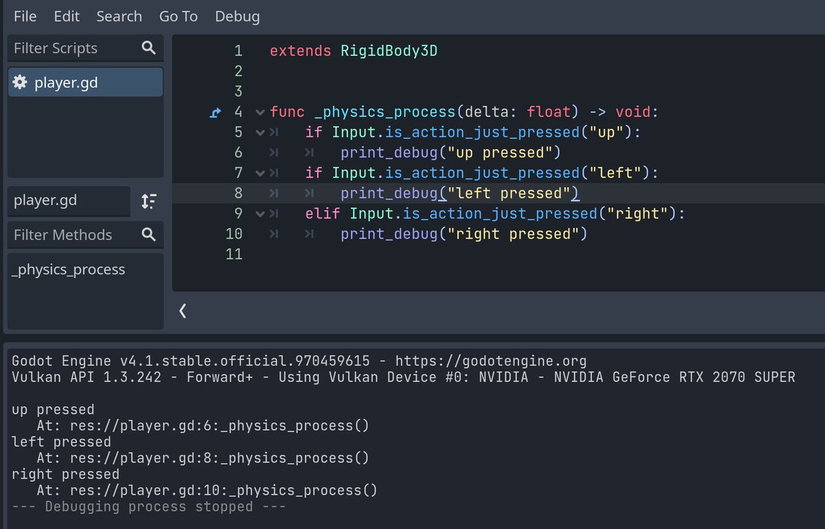Never knew about Godot's print_debug() function! It tells you what script, function and line number called the print🤩