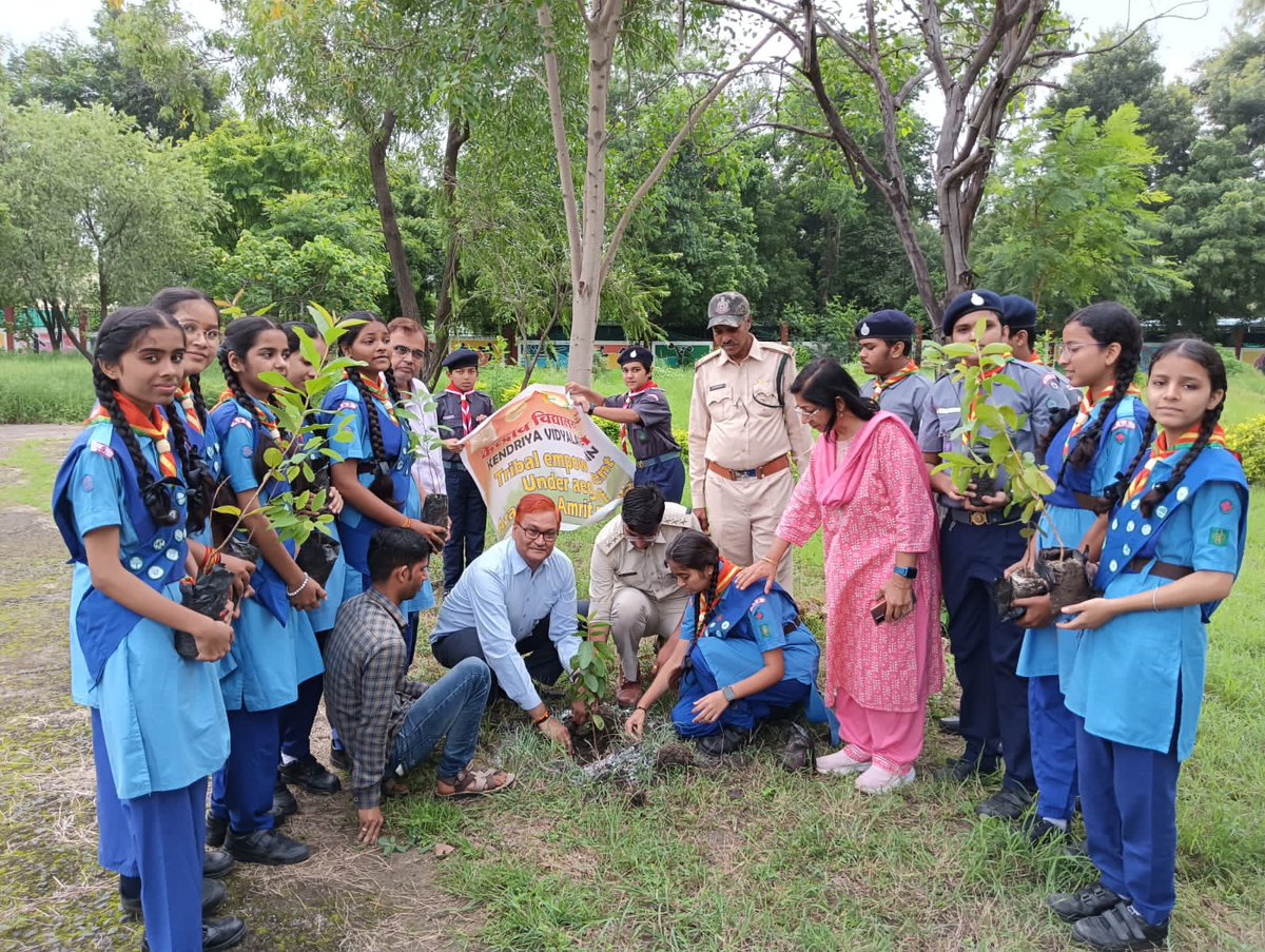 Tree plantation in KV Ujjain on the occasion of International day for tribal people under AKAM #kvs_hq #kvsrobhopal, #kvujjain