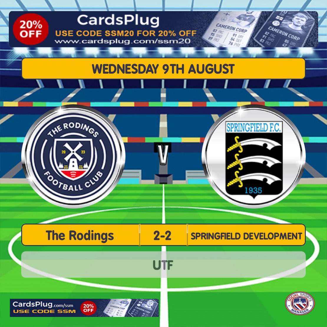 Springfield Development (@springfielddev1) on Twitter photo A midweek fixture against The Rodings ended in a 2-2 draw. A squad full of new faces and plenty of talent on display, another satisfying pre season friendly for the side.
Thanks to <a href="/Highrodingfc/">The Rodings FC🏆</a> for hosting and best of luck for the season🤝.
#UTF A midweek fixture against The Rodings ended in a 2-2 draw. A squad full of new faces and plenty of talent on display, another satisfying pre season friendly for the side.
Thanks to <a href="/Highrodingfc/">The Rodings FC🏆</a> for hosting and best of luck for the season🤝.
#UTF