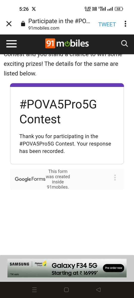 dilipjain077's tweet image. Thank You @91mobiles &amp;amp; @pova_mobile for the Amazing Opportunity to win #POVA5Pro5G😍

All Done🤩

#POVA5Pro5G 
#LightUpYourPower
#ContestAlert

Tag🎉
@nandhaVishvaraj 
@_saaaanjjjuuu 
@Name_Is_Mithun 
@KTejas07 
@FulSachin