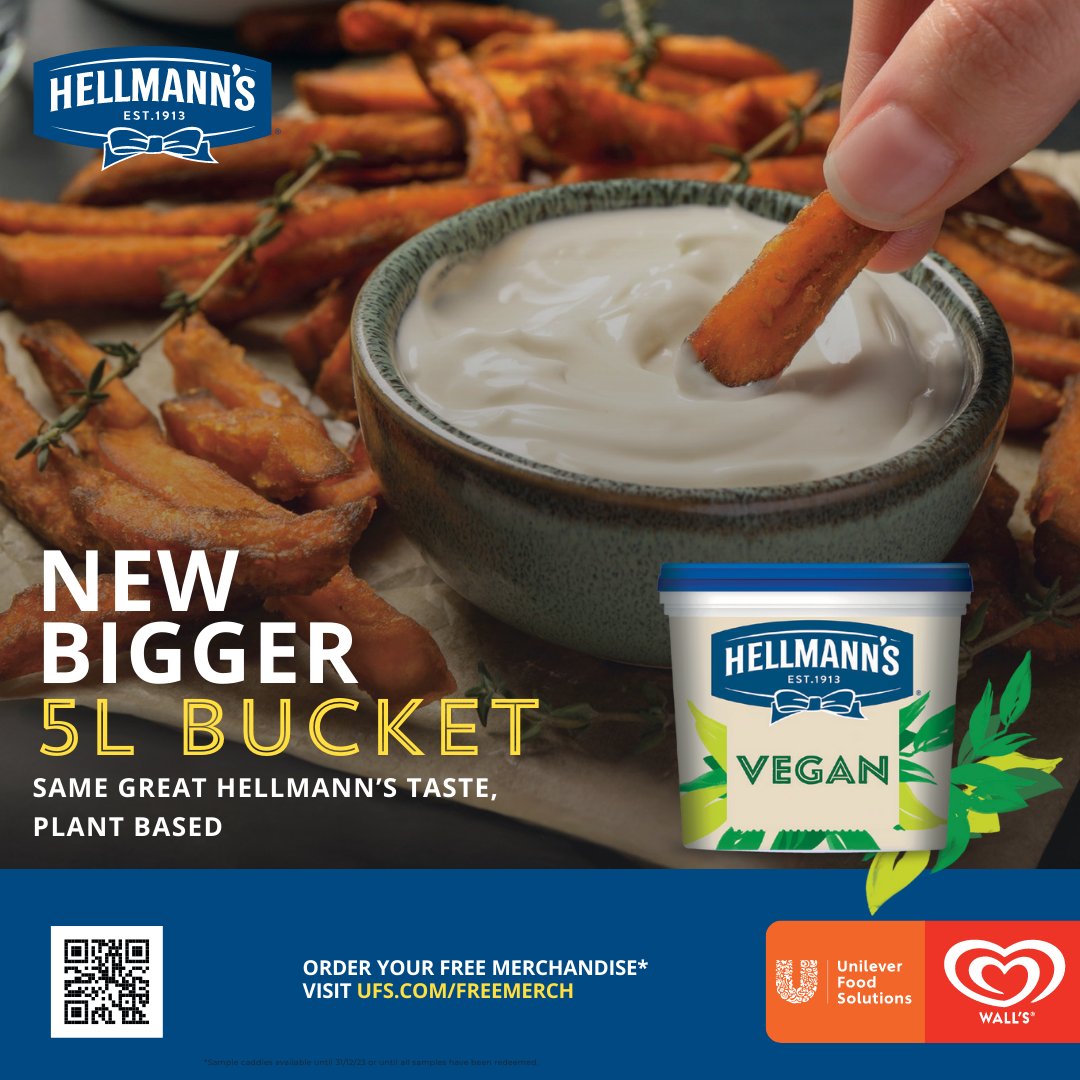 Hellmann’s – the nation’s favourite mayonnaise, now vegan and even bigger! Introducing the new 5-litre catering bucket. 
Now available at Woods, order yours today at woodsfoodservice.co.uk 

#vegan #hellmanns #veganmayonnnaise #samegreattaste #foodservice