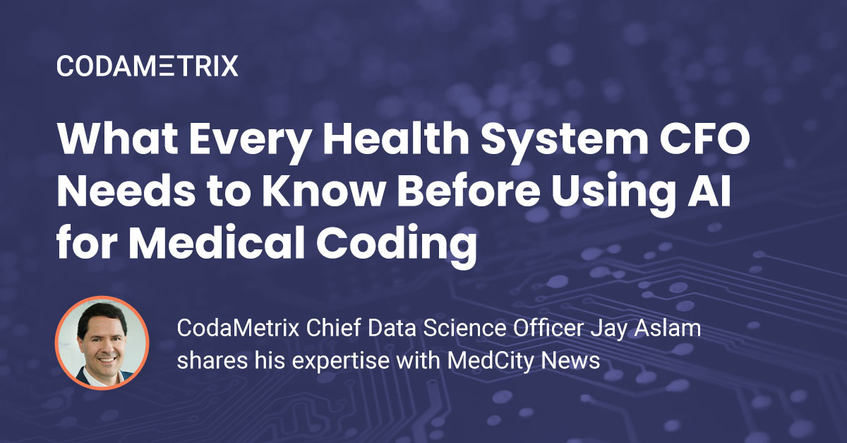 Jay Aslam's insightful article, "What Every Health System CFO Needs to Know Before Using AI for Medical Coding," is a must-read! hubs.la/Q01-BWxs0

#HealthcareInnovation #AIinMedicine #MedicalCoding #RevenueCycleManagement #HealthcareLeadership #HealthcareCFO