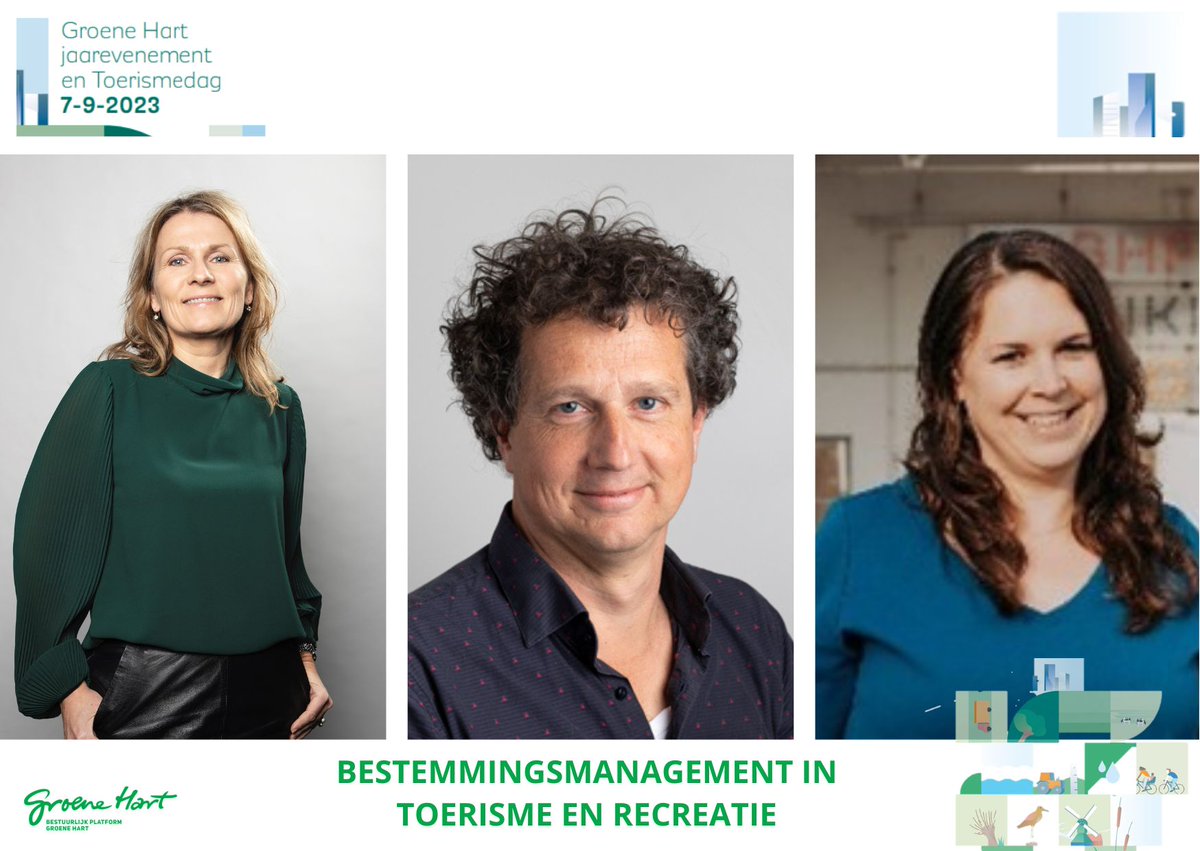 PB_GroeneHart's tweet photo. Tijdens het Groene Hart Jaarevent en Toerismedag op 7 september, geven Arno Ruis (&amp; Reuring) en Jacqueline Lijs (NBTC) een presentatie over de impact van bestemmingsmanagement in toerisme en recreatie.  
Wilt u daar ook bij zijn? Aanmelden via: https://t.co/pNir1QVMxh https://t.co/Vc1Yh76iHm