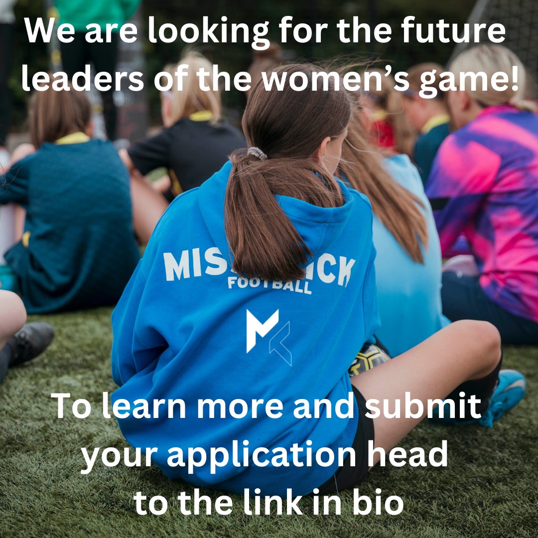 Here at Miss Kick Foundation we’re looking for the future Leaders of the women’s game ⚽️

That’s why we have launched the Future Leaders Programme ✨ 

To find out more and submit your application head to the link below…good luck 🤩

forms.gle/Ly8WBRXxTQR87h…