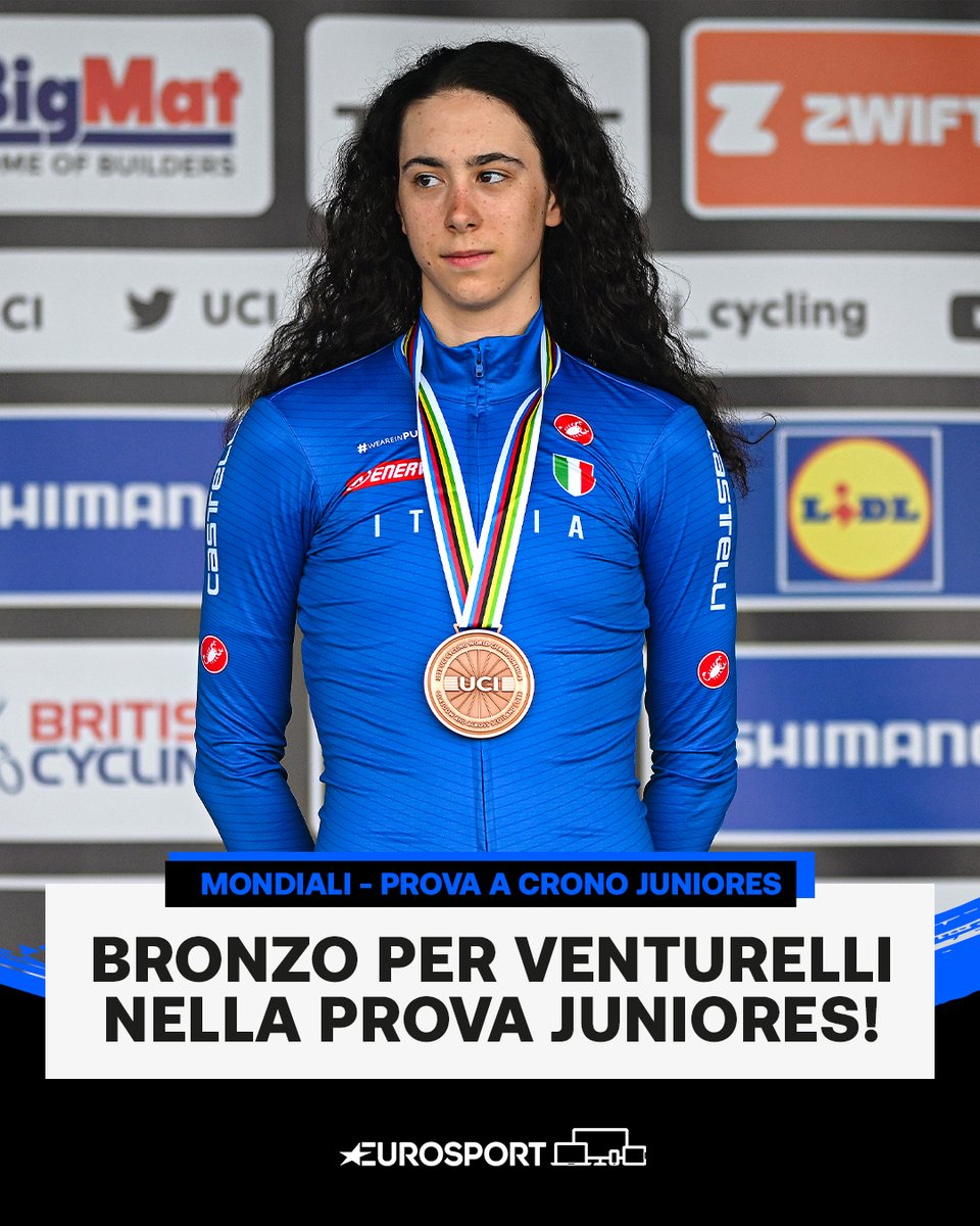 Eurosport_IT's tweet image. ANCORA UNA MEDAGLIA DAGLI AZZURRINI! 🥉🇮🇹

Dopo l'oro di Lorenzo Milesi nella crono U23, arriva un'altra medaglia dalle prove contro il tempo: Federica Venturelli si prende il terzo gradino del podio nella prova juniores 👏💙

#GlasgowScotland2023 | #EurosportCICLISMO