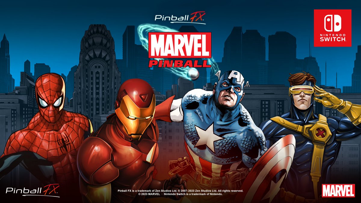 PinballFX's tweet photo. 🎉🚀 Ready to celebrate, pinball fans? 🎉
Marvel Pinball Collection 1 is arriving on Nintendo Switch on August 24! 🎮
Gear up for the greatest adventure with your beloved Marvel Super Heroes - it's going to be an EPIC blast! 💥
#MarvelPinball #NintendoSwitch https://t.co/TVxtfyBv3H