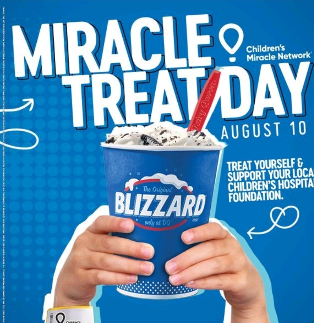 Today is the sweetest day of the year! It's <a href="/DairyQueen/">Dairy Queen</a> Miracle Treat Day. Stop by any DQ stores with your family and get a blizzard. All net sales go to support @CMNCanada which includes <a href="/CHEO/">CHEO Ottawa</a> 🙂.