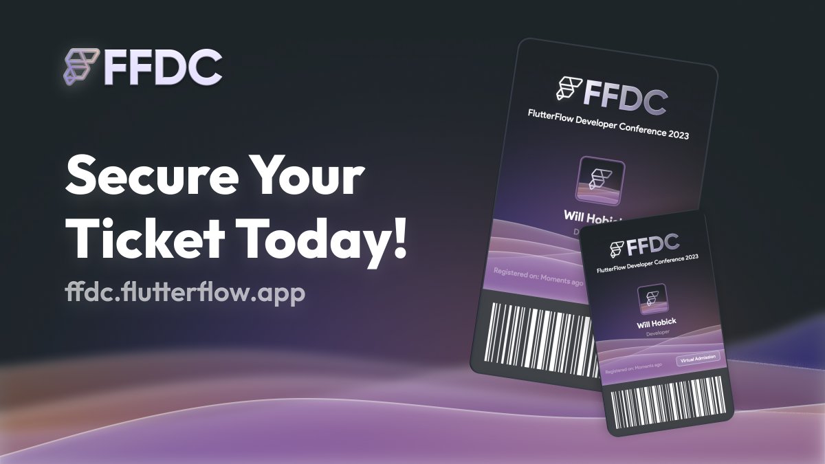 flutterflow's tweet photo. Registration is now LIVE for FFDC 📣

This event will feature keynote speakers, FlutterFlow feature announcements, giveaways and more!

Space is limited, so secure your ticket by clicking below. 👇
https://t.co/y8exuDmSZz

#ffdc #ffdc2023