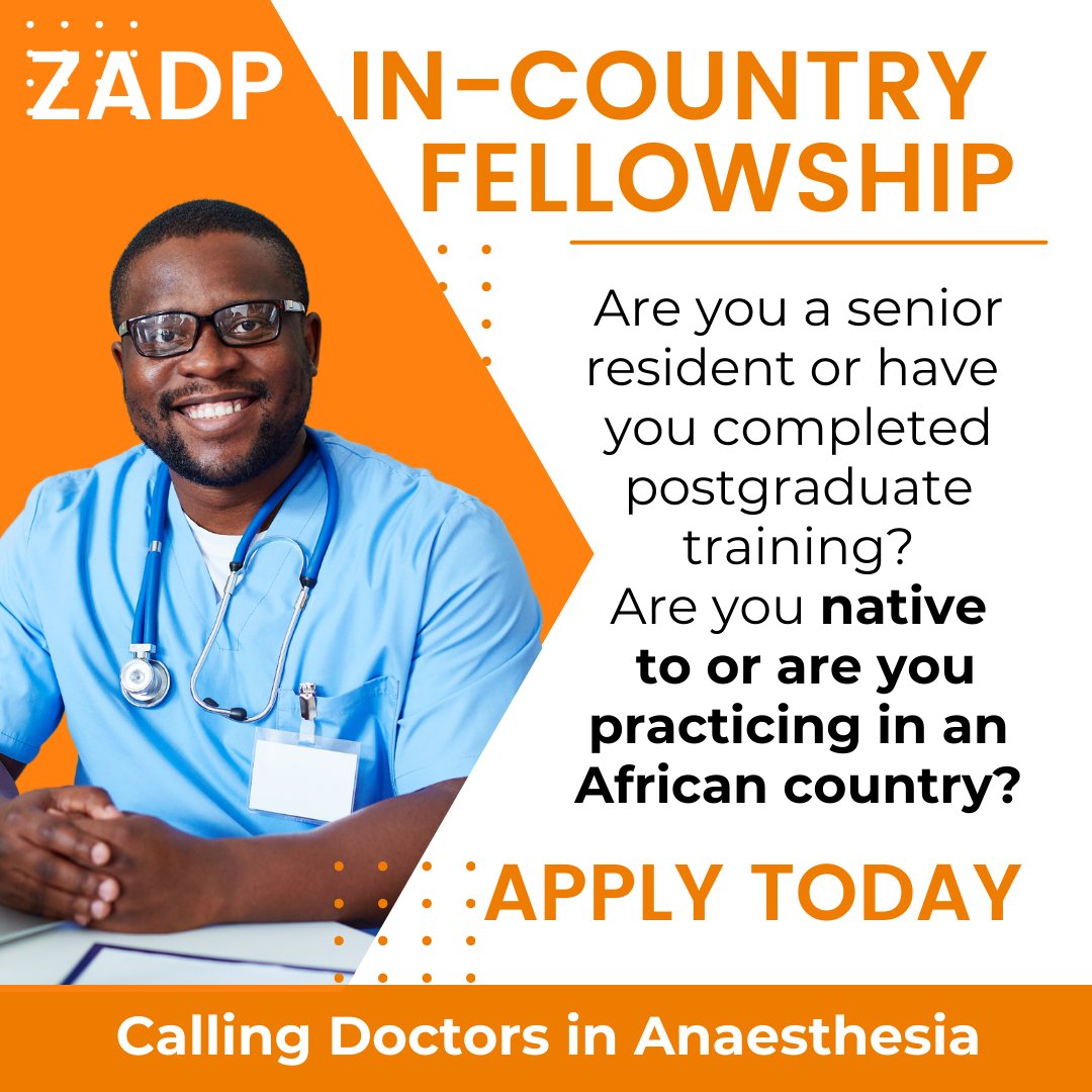 📣 Spread the word! ZADP's International Fellows program seeks #anaesthesia physicians for Zambian placement. Apply by Aug 24: info@gadpartnerships.com #GlobalMedicine @Anaes_Trainee @wfsaorg @AnaesthesiaScot @WorldAnaeSoc @GASOC_2015