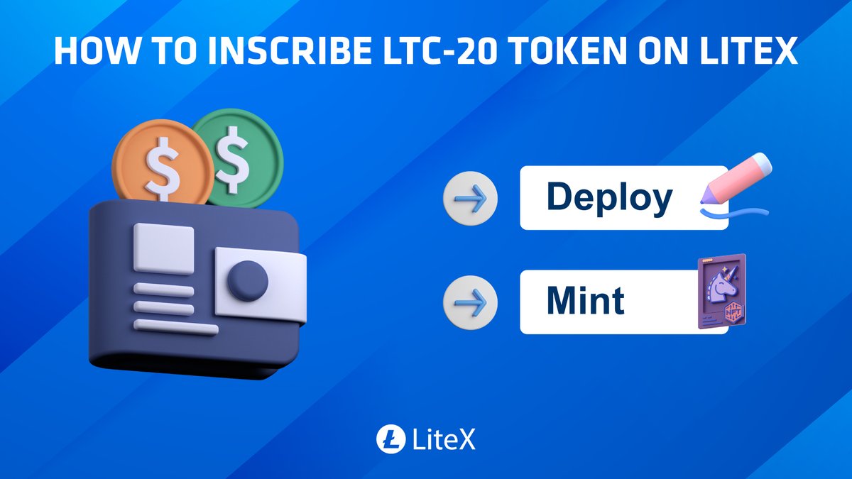 ✨ Discover how to inscribe LTC-20 token on LiteX

We have 2 main features:
🔵 Deploy
🔵 Mint

You can absolutely do it with easy and quick operations. Just connect our wallet 🚀

Experience now: ltc20.com/inscribe

#BRC20 #Litecoin #Ordinals #wallet