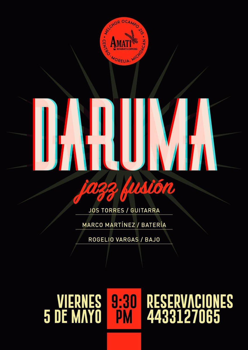 JosTorresMusic's tweet photo. 🚨Hoy estaremos con #DarumaTrio en Amati Jazz &amp; Blues 🎶 todos invitados! 
.
.
.
#jostorres #jostorresmusic #daruma #funk #jazz #blues #music #amati #morelia #michoacan #2023 https://t.co/94efKMSXN0
