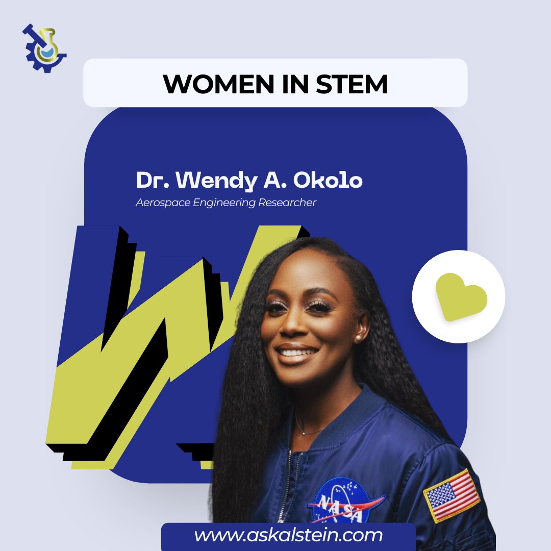 ASKALSTEIN's tweet photo. Wendy A. Okolo holds the remarkable distinction of being the first Black woman to achieve a Ph.D. in aerospace engineering from the University of Texas at Arlington. 

Well-done @wendy_okolo 👌, You inspire the STEM Community!

#WomenInStem
#WendyOkolo https://t.co/hvWUryfInz