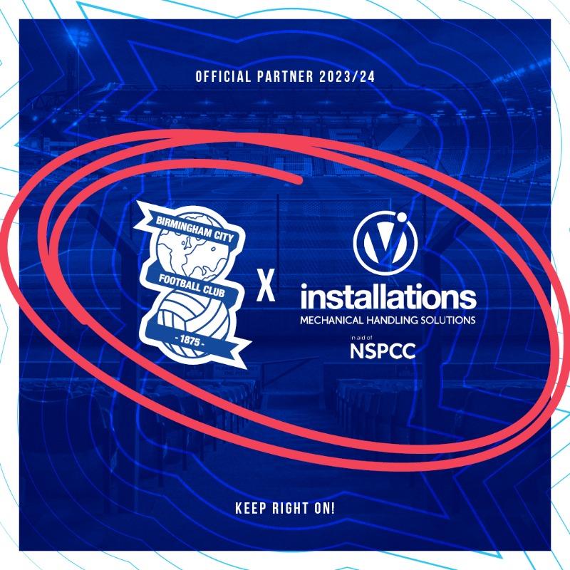 BCFC's tweet photo. V Installations have partnered with Blues to help support the @NSPCC. 👏
