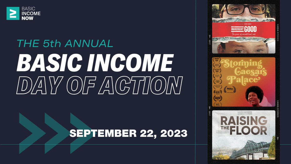 Save the date for the 5th annual #BasicIncome Day of Action! As a part of the 2023 <a href="/basicincomeweek/">UBI week</a>, our community is coming together to make narrative change happen through the power of film.

Learn more 🔍basicincomemarch.com
Host or attend an event ➡️basicincomemarch.com/get-involved