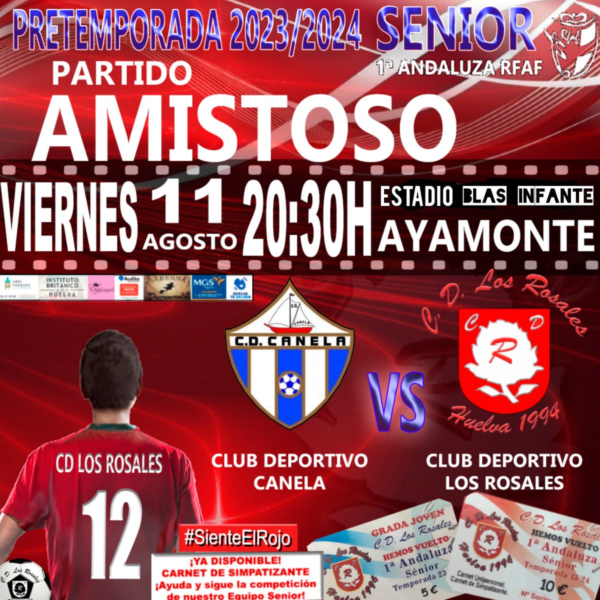 ⚙️PRETEMPORADA🥅
Nuestro Senior jugará mañana su primer partido frente al <a href="/CDCanela/">CD Canela (Ayamonte)</a> en Ayamonte.

💪Vamos🌹Rojos⚽
#SienteElRojo