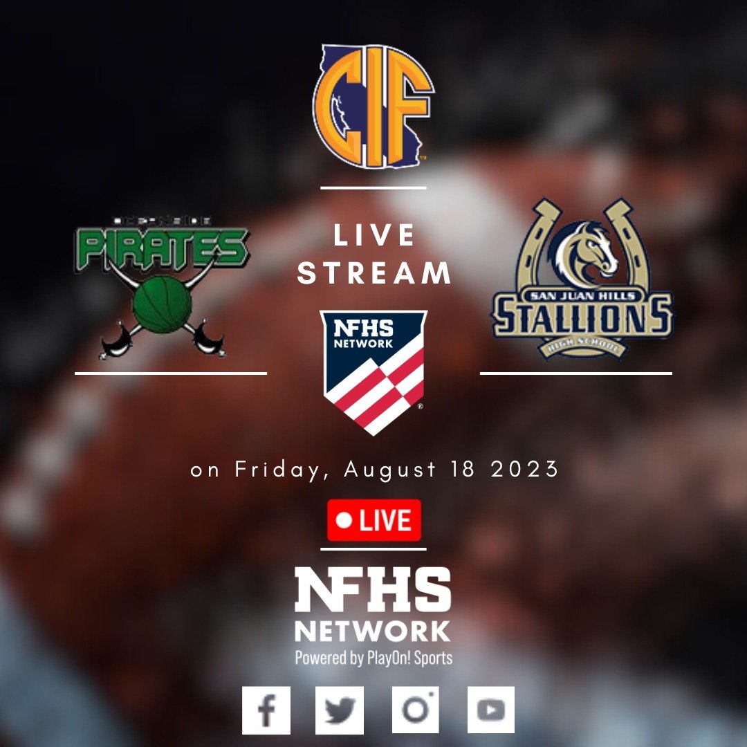 Oceanside vs. San Juan Hills | California High School Football Live Stream | 8/18/2023 - NFHS Network
Watch Live here: link.me/nfhsnetworkbro…
on Friday, August 18 🕚 7p.
<a href="/sjhhsfootball/">SJH Football</a> 
<a href="/FrithRobert/">Robert Frith</a>  
<a href="/sjhhsathletics/">Stallion Athletics</a>
<a href="/TrevorNewkirk06/">Trevor Newkirk</a>
<a href="/CoachPSilvey/">Pete Silvey</a> 
<a href="/OsidePiratesFB/">Oceanside Pirates Football</a>