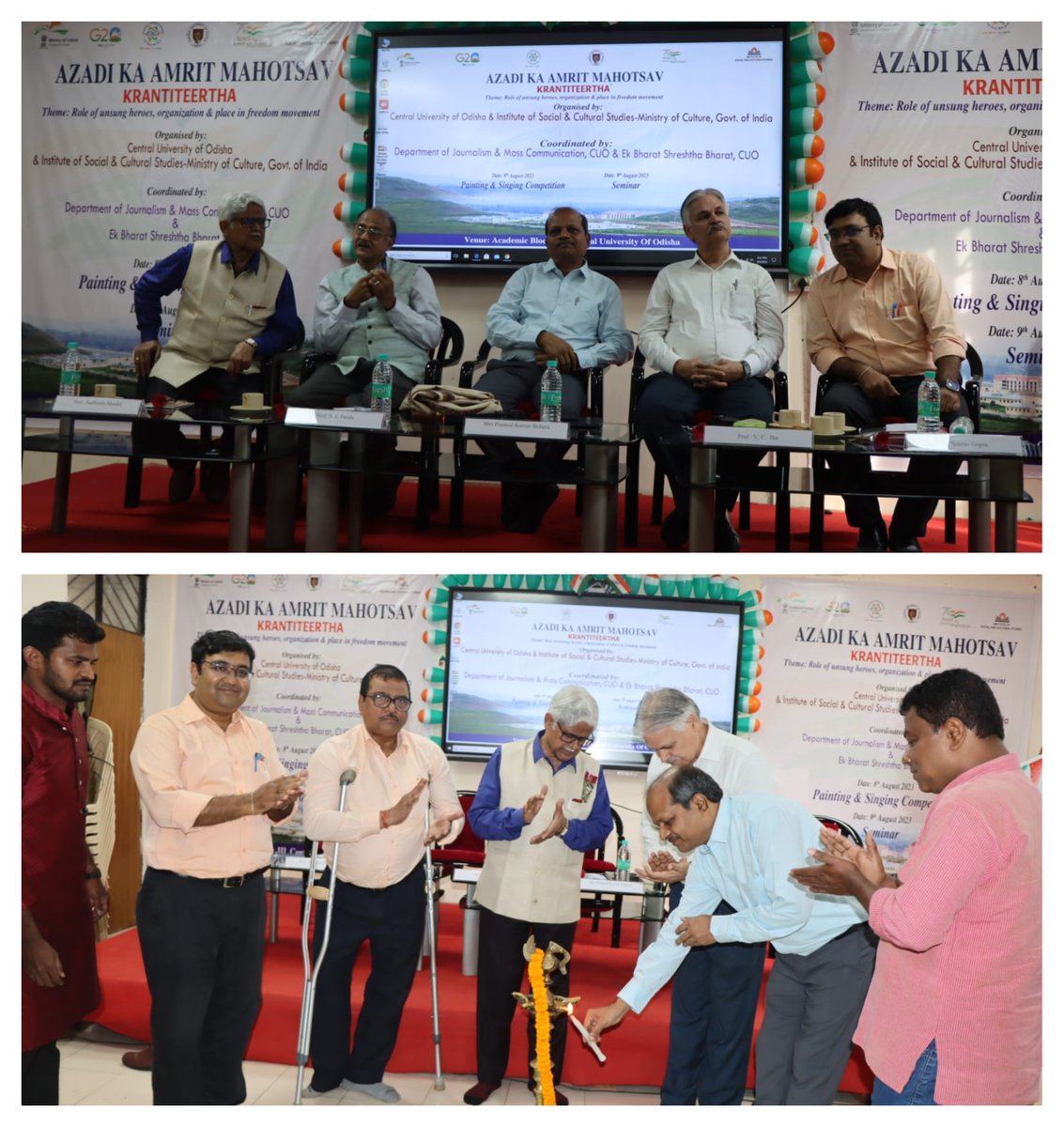 cuokoraput's tweet photo. CUO, Koraput, and ISCS-Ministry of Culture organizes a programme to pay tribute to unsung heroes of the Indian Freedom Movement.

@PMOIndia @dpradhanbjp @EduMinOfIndia @HMOIndia @Annapurna4BJP @Drsubhassarkar @RanjanRajkuma11 @MinOfCultureGoI @PIB_India @UGC_India https://t.co/joOWYj9uIk