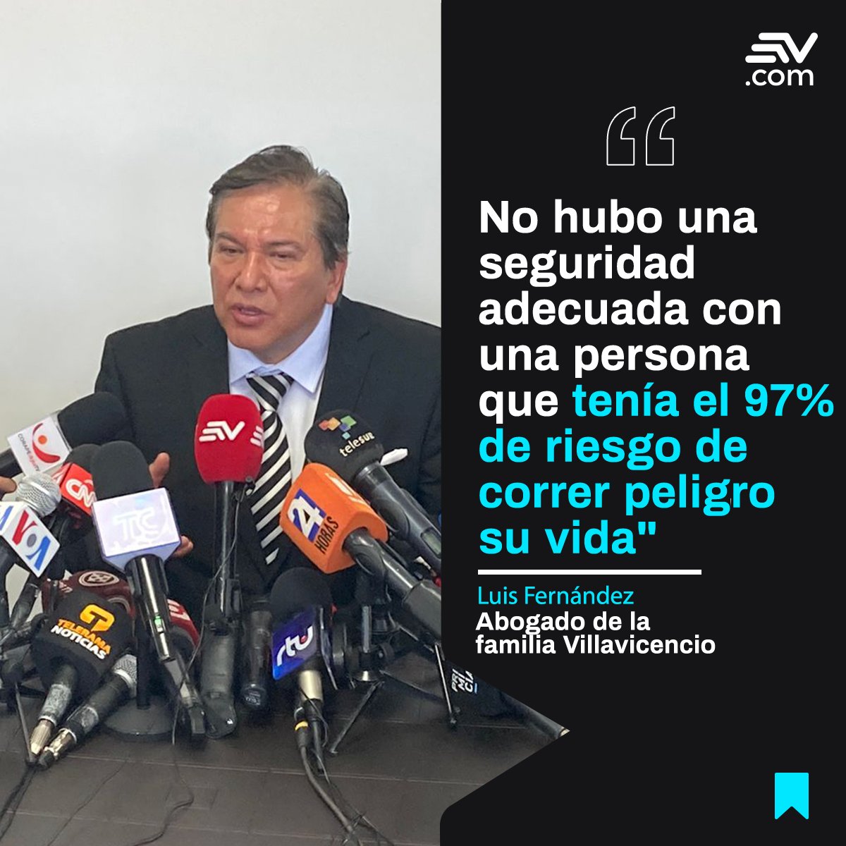 EcuavisaInforma's tweet photo. 📢 Tras 17 horas del asesinato de Fernando Villavicencio, el abogado de la familia, Luis Fernández, dio declaraciones a la prensa y volvió a responsabilizar a la seguridad policial.

Más detalles ➡ https://t.co/oVjNKEQxJ1 https://t.co/X42iMNLrWd