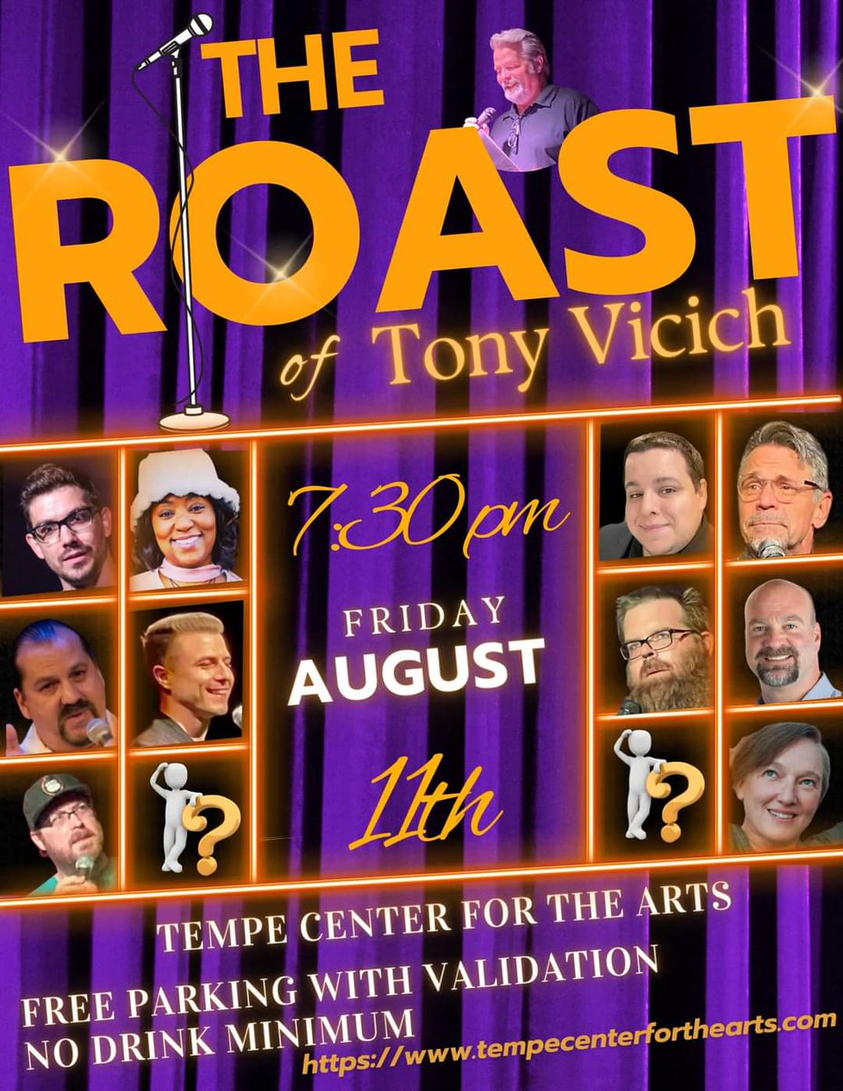 ComedySchools's tweet photo. The Roast of Tony Vicich. 
Come out and hear people say about me what they usually only post on social media! 
https://t.co/vUDYv2xFOd
Ryan Heilman Crickette Gill Andrew Erwin Douglas M Payne Jr. Robert Aguirre LD Newsted Ryan Bendure Liz Frisius Paul Whitney and Slappy! https://t.co/hI2zBfG8MK