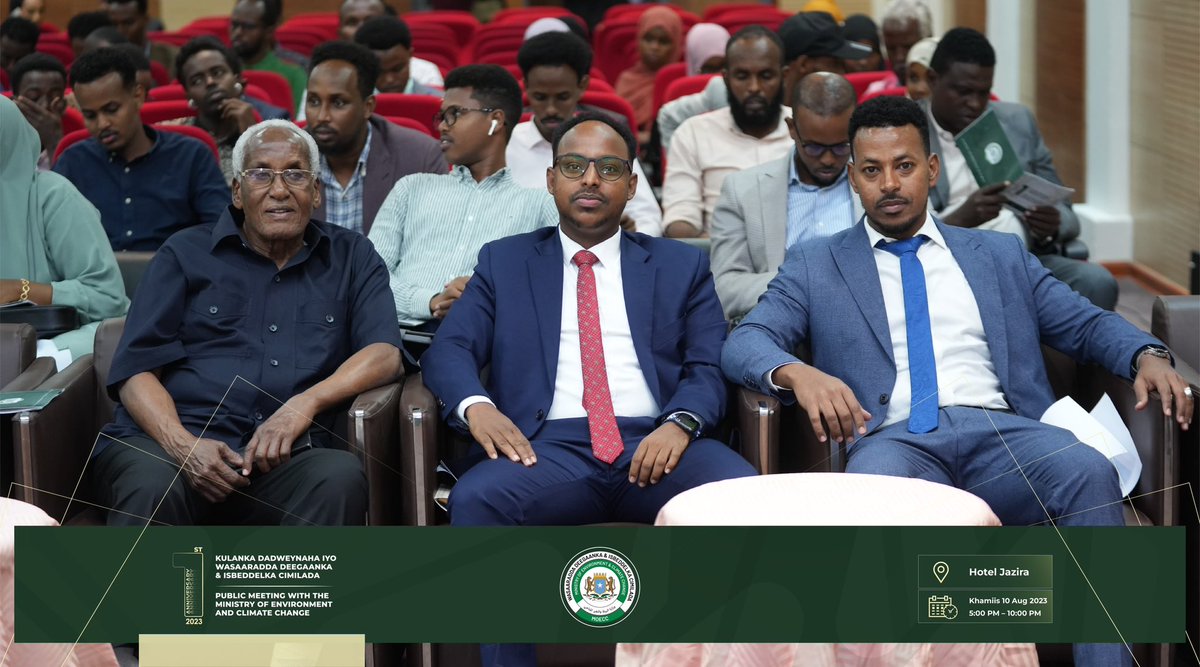 MoECC_Somalia's tweet photo. Our guests have arrived to be part of the historic night of the #PublicMeeting with @MoECC_Somalia, which is now happening at Hotel Jazeera.

#publicMeetingMoeCC 
#GreenSomalia https://t.co/KVVKvDozKl